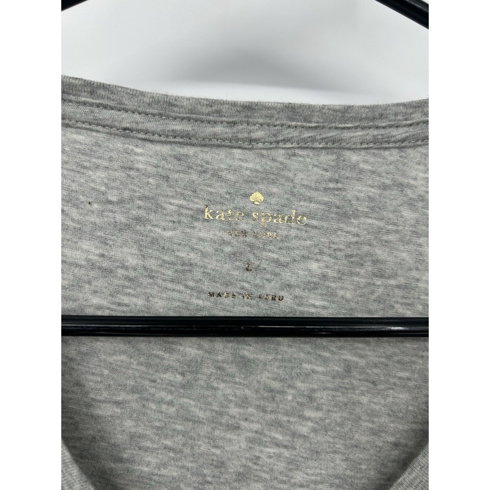 NEW KATE SPADE FOX FOXY LADY POCKET LOGO TEE SHIRT TOP T-SHIRT L - Picture 3 of 4